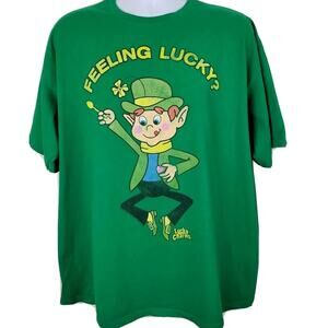 Official Lucky Charms Cereal Green Tshirt Feeling Lucky Leprechaun Size XXL